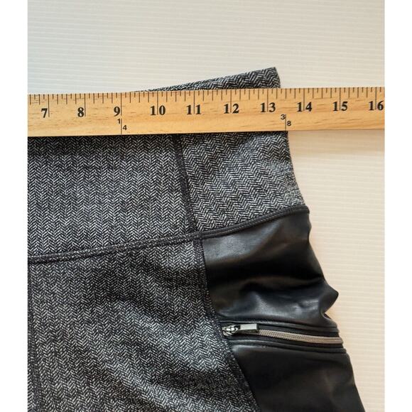 Athleta Metro Drifter Leggings Size S Luxe Herringbone Faux Leather High-Rise - Picture 11 of 11